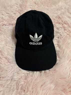 adidas Black Cap with White Trefoil Logo